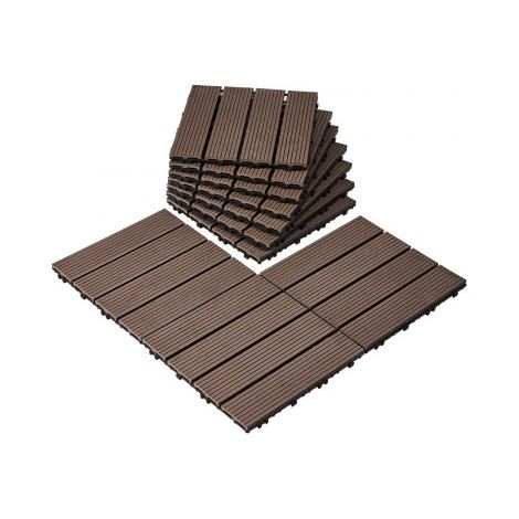 Dalles de Terrasse Emboîtables - Lot de 10 Revêtement de Sol (1/5)