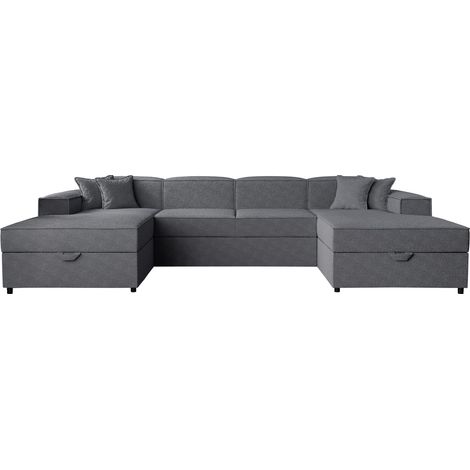 Sofá rinconero Clovis 115, Coral 80, Función de descanso, Almacenaje, 320x166x79cm, 0