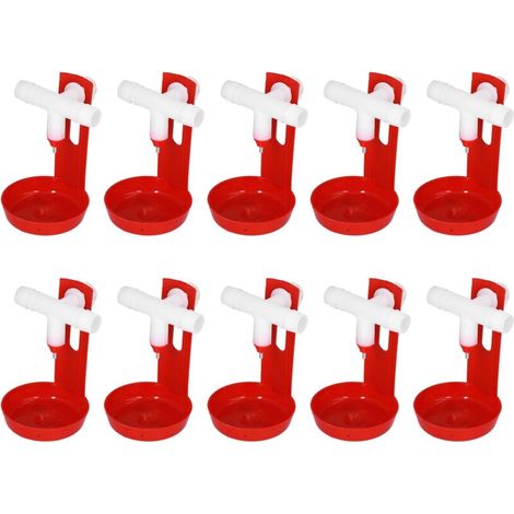 10 Pièces Abreuvoir Automatique pour Volailles avec Raccord Blanc, Résistant pour Poulets (1/5)