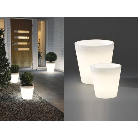 Beleuchteter Pflanzkübel Set Outdoor LED Blumentopf Ø 28cm & 37cm Terrassenlampe (1/5)
