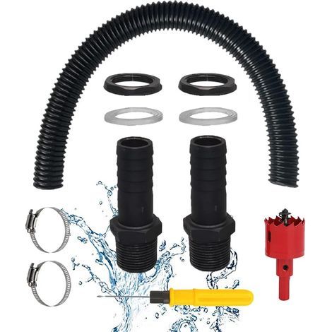 Kit de raccordement pour citerne de Pluie,Collecteur d'eau De Pluie pour Connecter,Tuyau de raccordement du recuperateur d Eau de Pluie,Kit Collecteur d'eau de Pluie pour tonneau de Pluie (1/5)