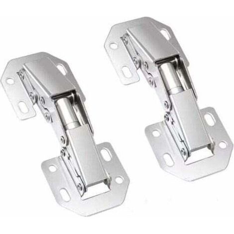Charnières fermeture invisible 2pcs 77mm - 90° pour portes placard/armoire cuisine - Discrètes et robustes - Installation facile - Artisans et bricoleurs