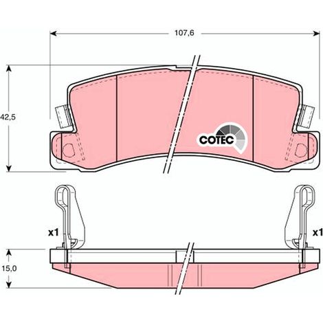 PLAQUETTES DE FREIN ARRIÈRE GDB3164 TRW (1/2)