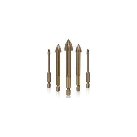 Jeu de 5 forets pour carrelage, verre et céramique, outil de perçage universel et performant (1/4)