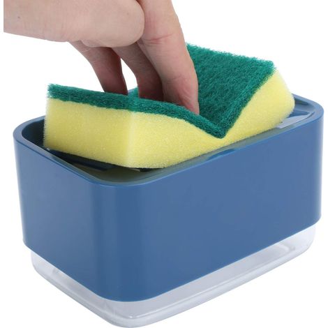 Distributeur De Savon De Cuisine - Avec Support Pour Éponge - Design Amélioré - Réservoir Anti-Stagnation - 1 Pièce (1/5)