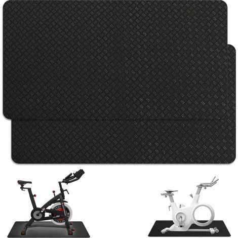 Lot de 2 tapis de protection de sol pour tapis de course : 30 x 63,5 x 0,5 cm Tapis de protection de sol résistant aux chocs Fitness, 5 mm d'épaisseur, tapis de sol de fitness pour appareils (1/5)