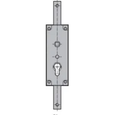 Serrure de garage verouillage haut et bas sans ressort épaisseur 18mm WSS 16530000010