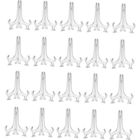 Support Assiette En Plastique - Pour Décoration Et Photo - Transparent - 3 Pouces - Lot De 20 (1/5)