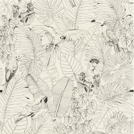 Rasch Sketch Palm Wallpaper Jungle Vinyl Paste The Wall Extra Washable (1/4)