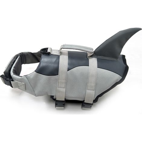 Chaleco salvavidas para perros, traje de baño de tiburón para mascotas, ropa de seguridad para mascotas, traje de baño de rescate para perros, dispositivo de seguridad acuática para piscina, playa y b (1/5)