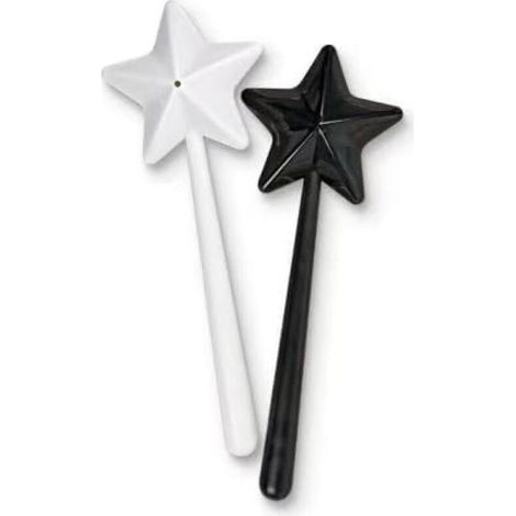 Varita mágica con salero y pimentero bicolor, juego de dos piezas, accesorios de cocina para Halloween y Navidad (blanco y negro). (1/5)