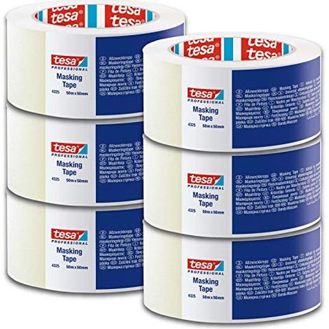 Lot de 6 TESA KREPP Masquage standard - Largeur 50mm (1/4)