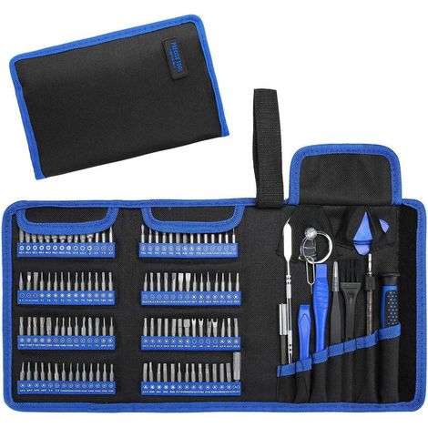 Jeu de tournevis de précision rétractable de 126 pouces avec kit magnétique de 112 pièces pour Macbook, iMac, iPhone, électronique, noir
