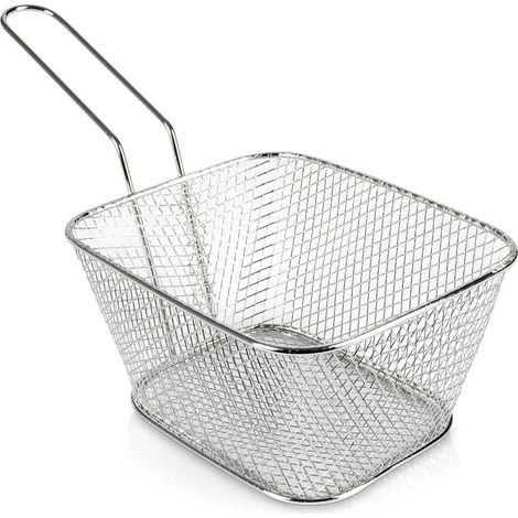 CESTINO PER PATATINE FRITTE E SNACK MINI CESTINO IN ACCIAIO ARGENTO (1/5)