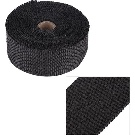16FT Noir Haute Isolation Thermique Tuyau D'échappement Wrap Bande Tissu pour Voiture Moto
