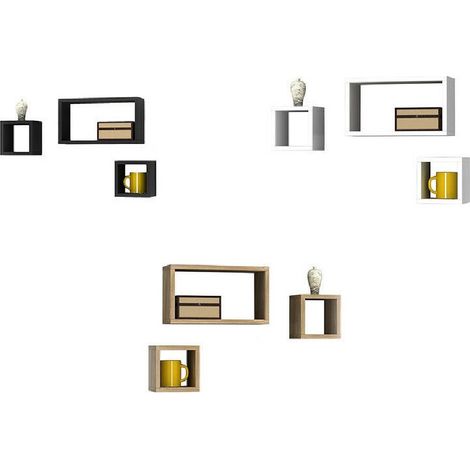 Trade Shop - SET 3 MITGLIEDSTAATEN IN LEGNO MDF SCAFFALE LIBRERIA MENSOLA VARI COLOURS - (1/5)