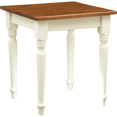 Rustikaler Tisch aus massivem Lindenholz mit antiker Struktur aus weißem Walnussholz. Made in Italy