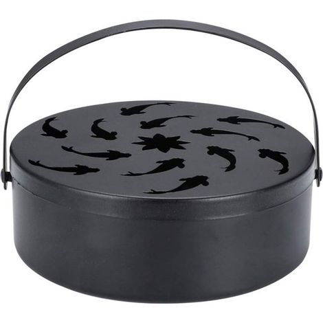 Porte-bobine de moustique en fer Porte-bobine de moustique creux Encens rond avec poignée. (1/5)