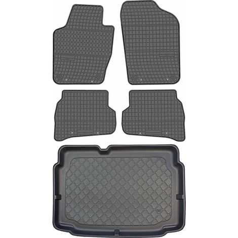 Volkswagen Polo V 6R Schrägheck von 05.2009-09.2017 SET - Gummifußmatten + Kofferraummatte