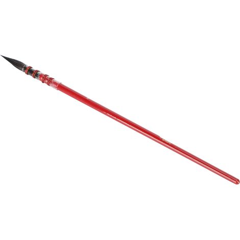 Pinceau aquarelle à pointe en poils d'écureuil, manche rouge, attache à la main, cercle en fer, matériel d'artiste acrylique rouge n° 0