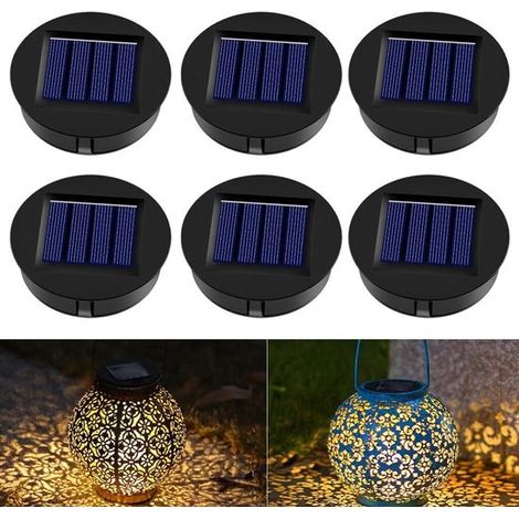 Kit di ricambio per pannelli solari per luci da esterno, 6 pezzi, 8 cm, impermeabili IP44, comprensivo di lampade solari e coperture di ricambio. (1/5)