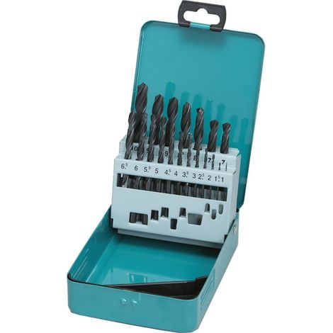 Makita D-54081 HSS Ground Point Set, Multi-Colour 19 Piece 1.5 - 6.5mm + Metal (1/3)
