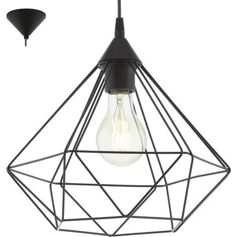 Eglo Pendelleuchte Tarbes schwarz Ø 32,5 cm E27 Pendelleuchte