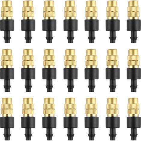 30pcs Brass Spray Nozzles Adjustable Atomizing Nozzles Copper Drip Irrigation Micro Atomizing Sprinkler 4/7mm (1/5)