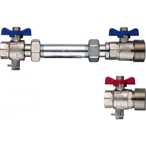 Kermi Set di montaggio contatore di calore 1'' AG x 3/4'' IG Orizzontale, SFVZWMH1001