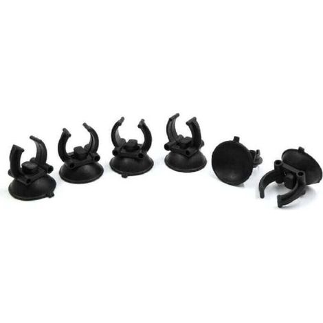6pcs Support à ventouse pour aquarium, dimensions 20mm x 25mm x 35mm, fixation stable pour tuyaux ou accessoires aquatiques