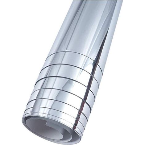 Feuilles de miroir flexibles, autocollants muraux en miroir, pour salle de bain, commode de chambre à coucher, murs de cuisine (0,2 mm 50 x 200 cm) (1/4)