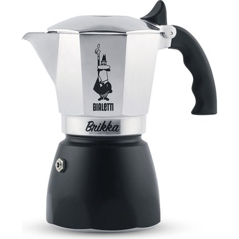 Cafetera Italiana Bialetti Brikka 2TZ Negro Aluminio 2 Tazas