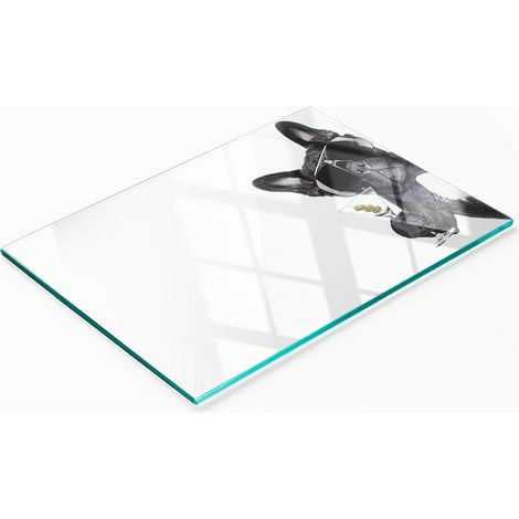 Piatto da cucina multifunzionale decorativo in vetro con scritta "Martinier Dog" 80x52 cm (1/5)