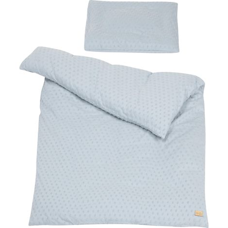 roba Biancheria da Letto per Bambini Lil Planet, 2 Pezzi, Motivo a Pois, Copripiumino 100 x 135 cm + Federa 40 x 60 cm, Cotone Certificato GOTS e Oeko-Tex 100, Azzurro (1/5)