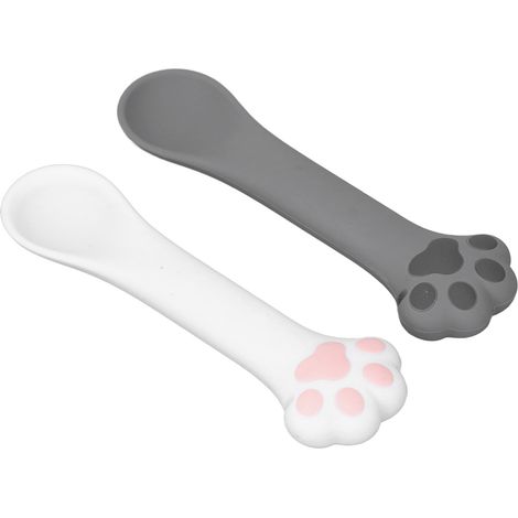 Cuillère ouvre-boîte en forme de patte de chat, en silicone durable, compatible lave-vaisselle, ergonomique, pour animaux de compagnie. (1/5)