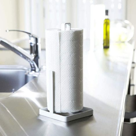 Porte-essuie-tout de cuisine, support de bureau Simple Home sans perforation, support vertical pour rouleau de papier toilette, 11 x 11 x 27 cm (1/5)