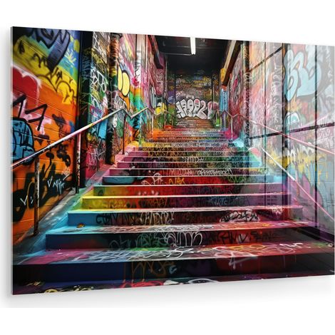CUADRO DE METACRILATO Escaleras - Graffiti - Colores - Arte Pinturas 60x40 (1/5)