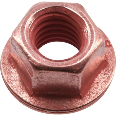 M8-Sechskantmuttern – 5er-Pack – Selbstsichernd, kupferplattierter Stahl – Hohe Hitzebeständigkeit – Für Abgaskrümmer – M8 x 1,25 x 12 mm (1/5)