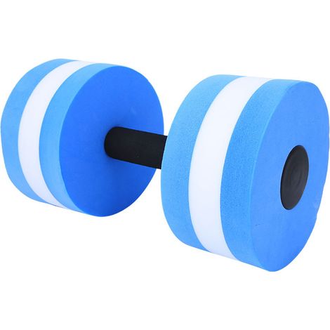 Haltère flottant en mousse ronde pour aquagym écologique (bleu et blanc) (1/5)