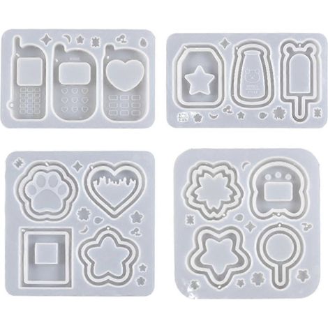 Moule en silicone pour résine époxy cristal effet sable mouvant, idéal pour la création de suspensions et pendentifs.