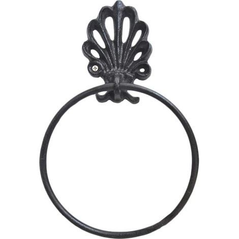 Anneau à Serviette Rétro en Fer Forgé Porte-Serviette Porte-Serviette en Papier Porte-Serviette De Toilette Suspendu Serviette Cintre Salle De Bains Montage Mural Accessoires (1/5)
