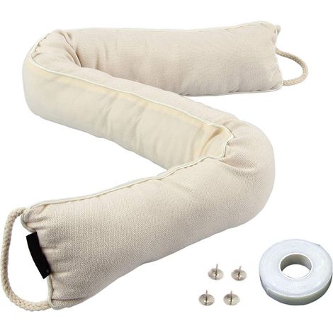 Boudin de porte pour fenêtres jusqu'à 92 cm - Lavable - Économies d'énergie - Extra long et lourd - Convient également aux portes larges de 92 x 7 x 7 cm (couleur crème)