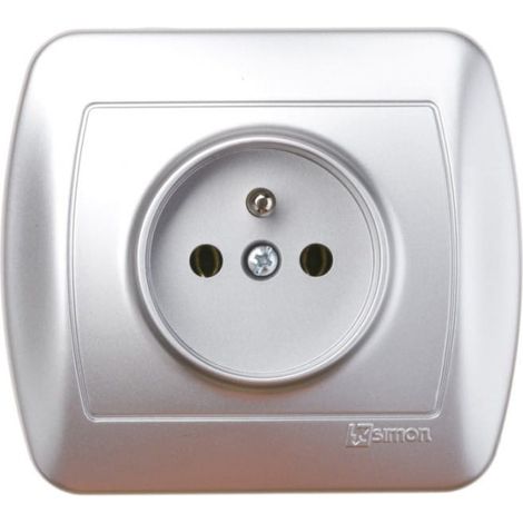 Simon Akord Einzelsteckdose mit/ohne 16A IP20 metallisiertes Aluminium AGZ1e/26
