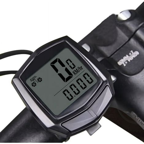 Compteur vélo sport filaire - ordinateur de cyclisme avec vitesse, chronomètre et odomètre (1/5)