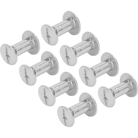 200 ensembles à vendre : rivets, vis, vis d'accouplement, clous de support en laiton à surface incurvée pour album photo, argent, 1012 mm, écologiques, en cuir, à faire soi-même. (1/5)