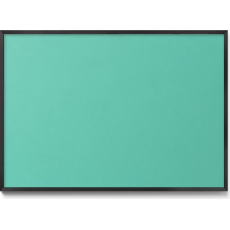 Tableau Magnétique en Métal pour Aimants - Motif Couleur menthe - Minimaliste - Cadre Noir - 100x70 cm - Tableau Métallique Aimanté