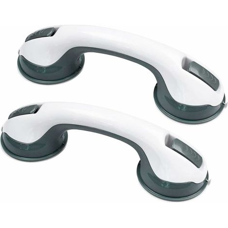 2 x Barres d'appui de douche mobiles en plastique sans perçage Barres d'appui de salle de bain Ventouse Poignées de baignoire Poignées antidérapantes pour chambres Toilettes Vestiaires (1/5)