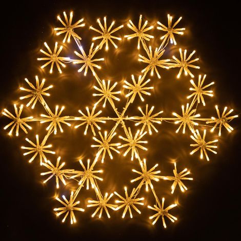 64cm Starburst Snowflake Silhouette with 300 Warm White Twinkling Micro LED Lights (1/5)