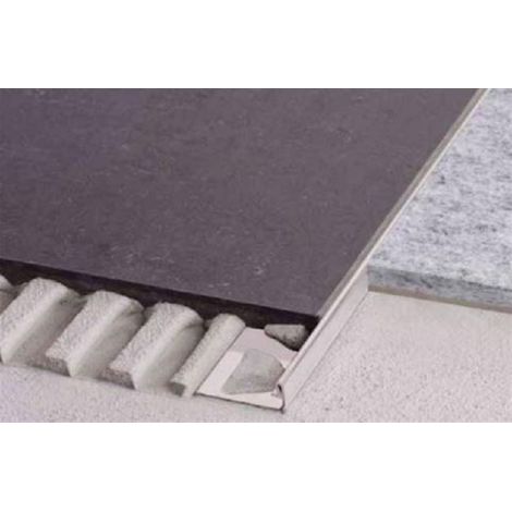 Schluter – Profilé de finition sol en aluminium anodisé brillant – Hauteur 12,5 mm – Longueur 2500 mm – Angle 87° pour protection carrelage