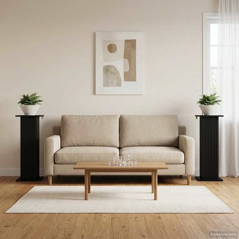 vidaXL Support de Plante 2 pcs Noir 30,5 x 30 x 80,5 cm (1/5)
